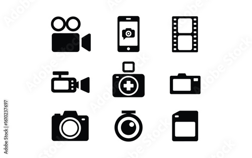 Photography and videography icon set
