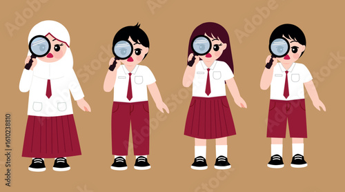 Student Holding Magnifying Glass