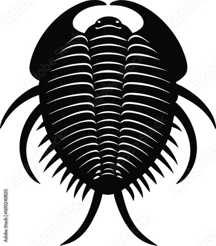 trilobite fossil on white background.eps