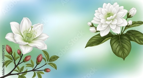 A colorful wild pattern with flowers and leaves