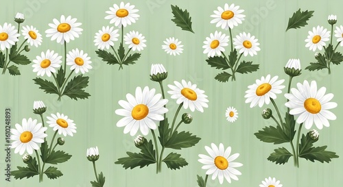 A colorful wild pattern with flowers and leaves 