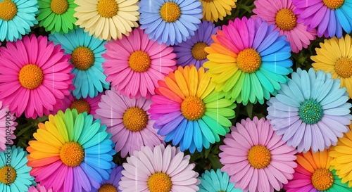 A colorful wild pattern with flowers and leaves 
