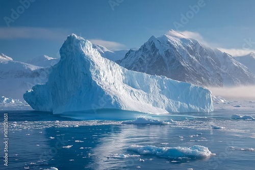 Wallpaper Mural Majestic Iceberg Rises Against Snow-Capped Peaks Under a Clear Blue Arctic Sky Torontodigital.ca