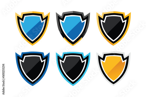 Blank Esports Shield & Emblem Set - Vector Templates for Mascot Logos and Team Branding