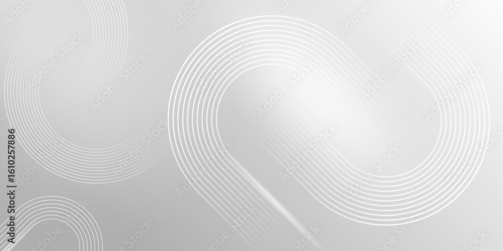 Naklejka premium Minimalist silver gray abstract background with layered curves, Suitable for business background and promotion