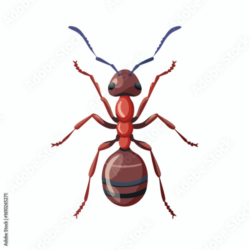 Detailed illustration of an ant showcasing its anatomy and intricate body structure