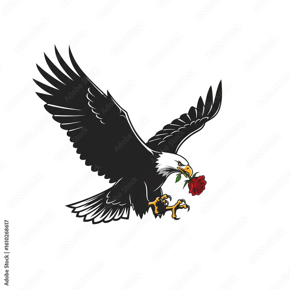 Fototapeta premium Eagle flying in the sky vector illustration