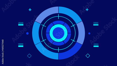 blue data wheel hud symbols perimeter tech