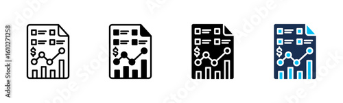 Budget Planning icon sheet multiple style collection