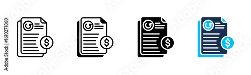 Tax Refund icon sheet multiple style collection