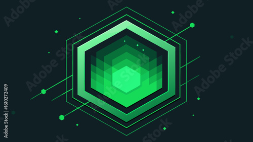 green luminous data streams hex