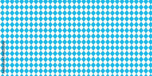 Bavarian Oktoberfest seamless pattern with blue and white rhombus Flag of Bavaria Oktoberfest blue checkered background Wallpaper Vector old diamonds background