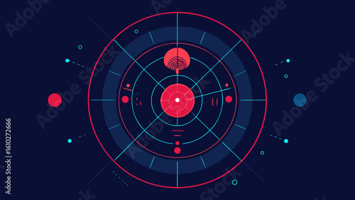 sci fi radar hud orbiting nodes high tech