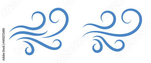 Set of hand draw wind line with doodle style. Wind hand drawn swirl doodle sketch element set. Air wave motion line, wind storm hand drawing, hand drawn gust weather effect. Vector illustration.