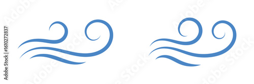 Set of hand draw wind line with doodle style. Wind hand drawn swirl doodle sketch element set. Air wave motion line, wind storm hand drawing, hand drawn gust weather effect. Vector illustration.