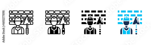 Masonry icon sheet multiple style collection