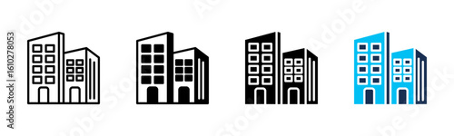Apartment icon sheet multiple style collection