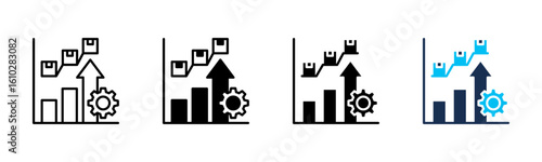Stock Performance icon sheet multiple style collection