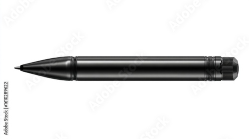 Sleek, dark mechanical pencil with metal body and knurled grip on a white backdrop