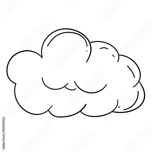 Hand drawn cloud  Simple outline scribble draw