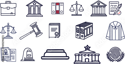 court editable icon set