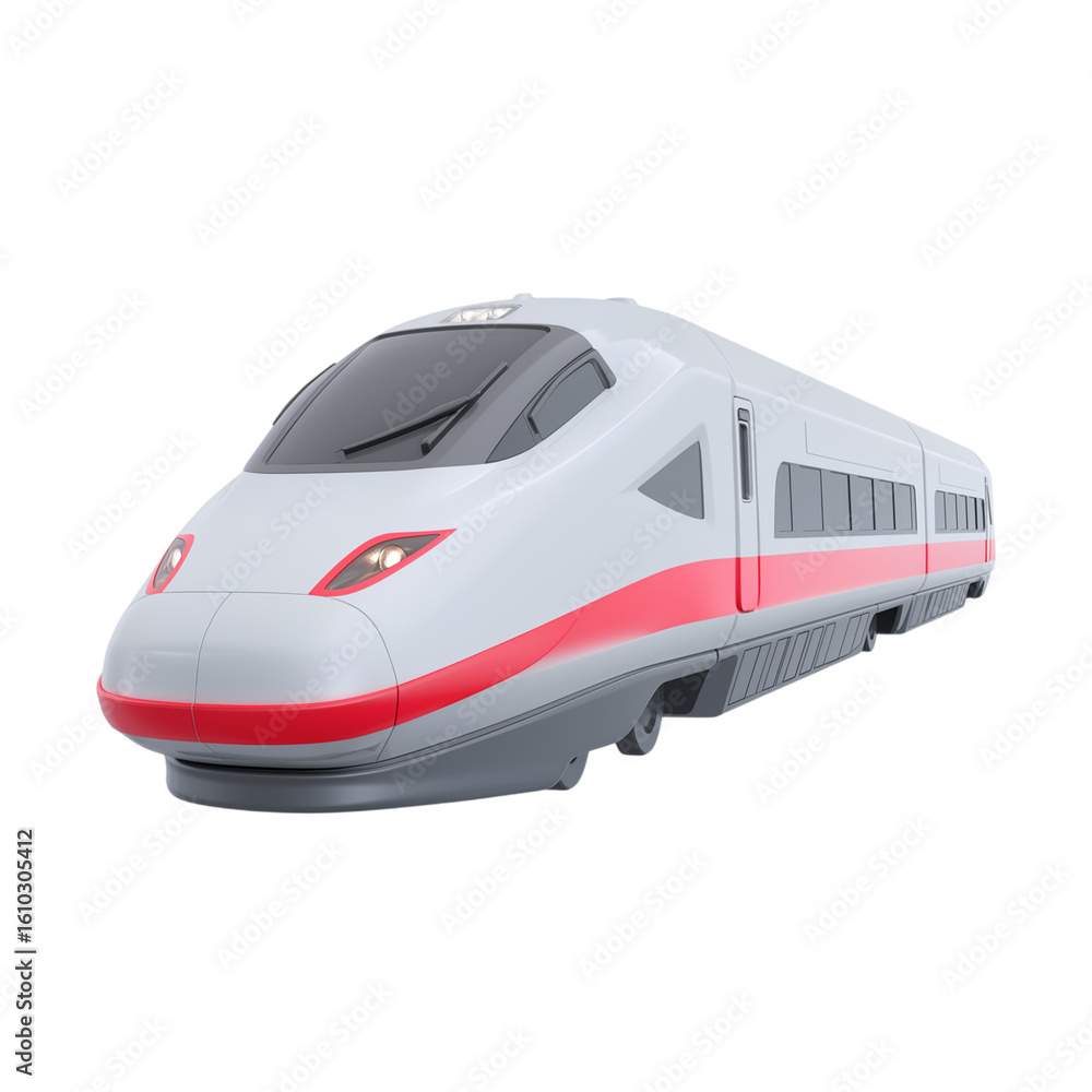 Fototapeta premium Modern high speed train isolated on transparent background