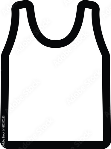 Black icon representing a sleeveless top