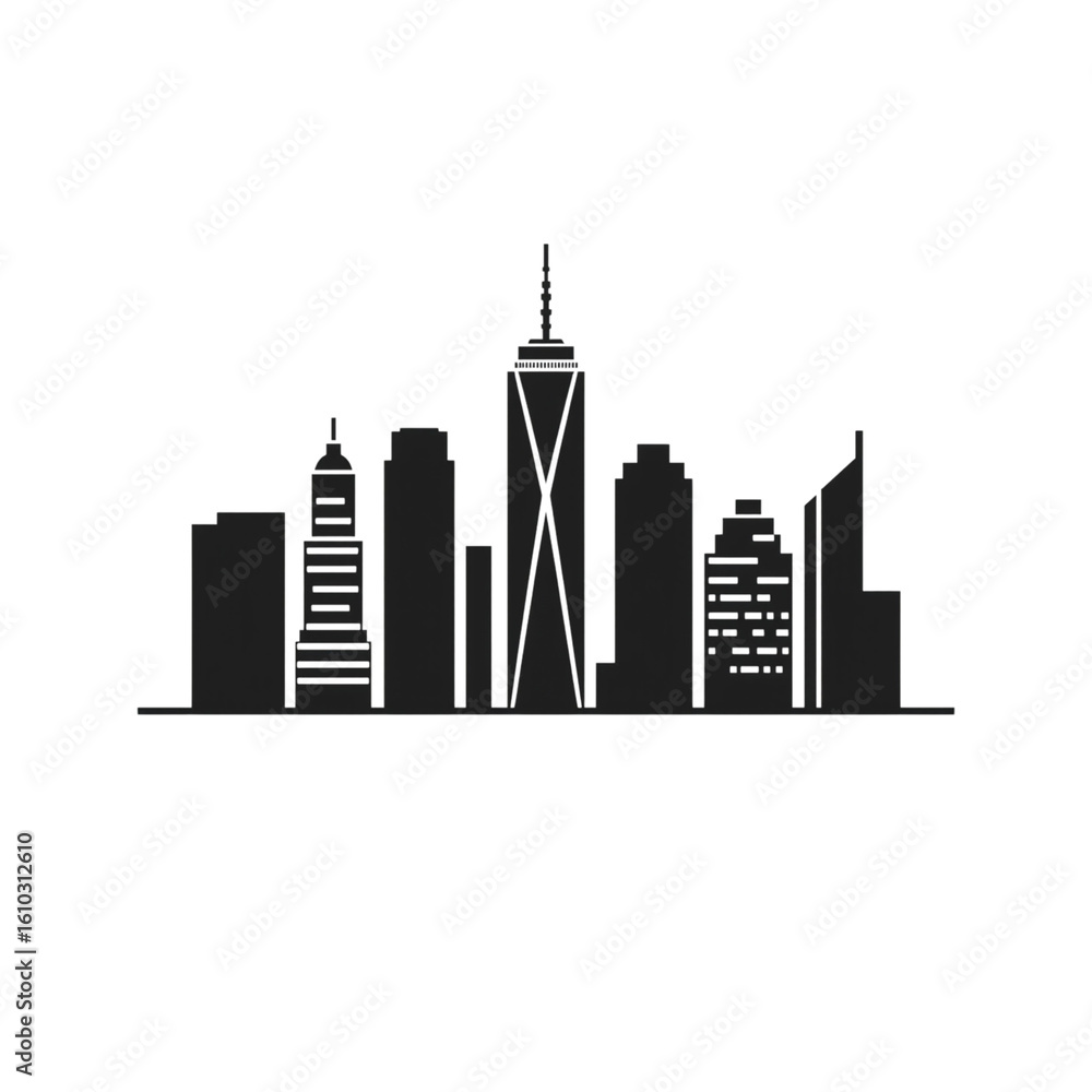 Fototapeta premium city icon, buildings icon, skyline icon, skyscraper icon, urban icon, metropolis icon, architecture icon, downtown icon, cityscape icon, high-rise icon, office buildings icon, city center icon, city