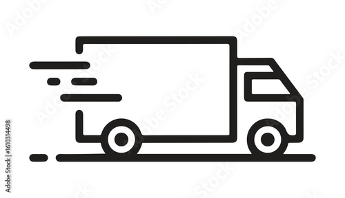 Fast delivery truck icon line style vector