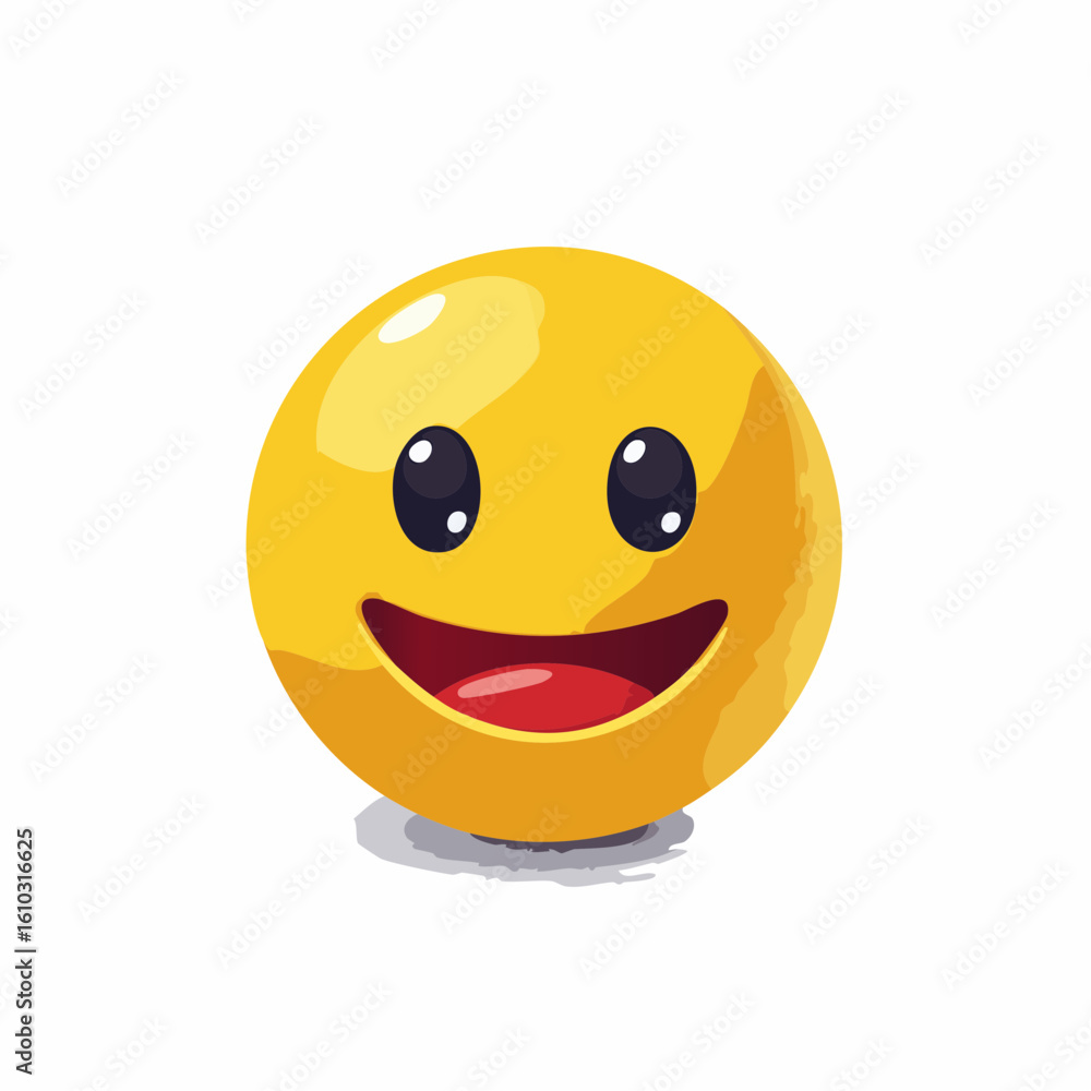 Fototapeta premium Cheerful Yellow Emoji with a Big Smile Expressing Happiness and Positive Emotion