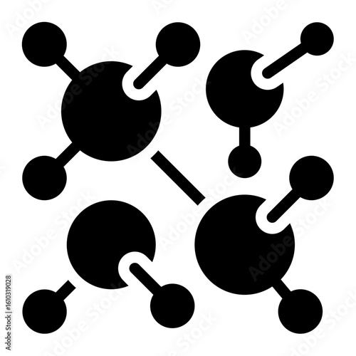 molecules glyph icon