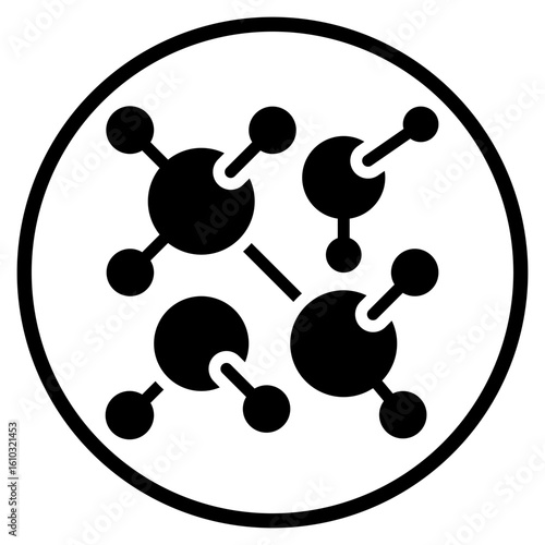molecules glyph icon