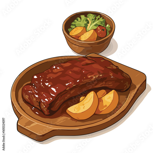 steak & barbeque image vector