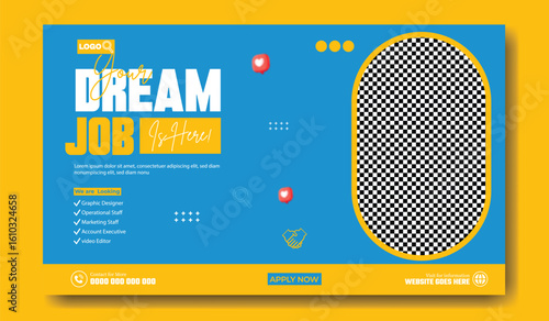 Job Opportunity Advertisement Template with Modern Design and Space for Image