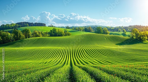 Wallpaper Mural Green field and rolling hills landscape Torontodigital.ca