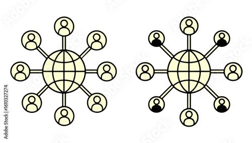 Global Networking: A digital representation illustrates the intricate web of interconnectedness and communication that defines the modern global landscape, illustrating a network of people and ideas.