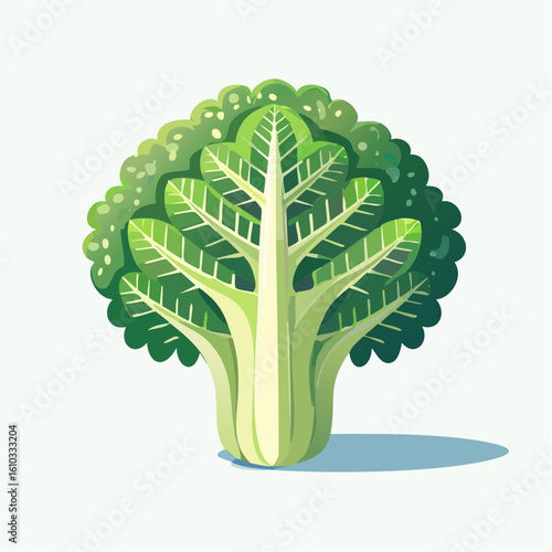 Vibrant green bok choy illustration showcasing the freshness and vitality of the vegetable