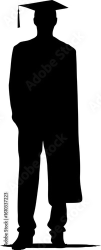 graduated man pose silhouette