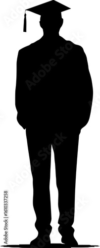 graduated man pose silhouette