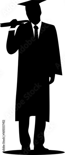 graduated man pose silhouette