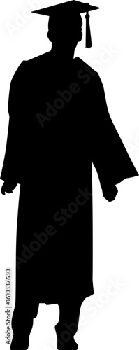 graduated man pose silhouette