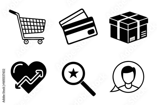 A collection of ecommerce and business icons