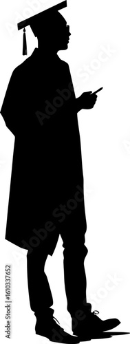 graduated man pose silhouette