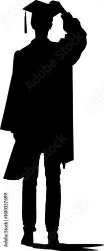 graduated man pose silhouette