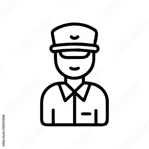 Chauffeur icon representing professional transportation services and driver assistance in a minimalistic design