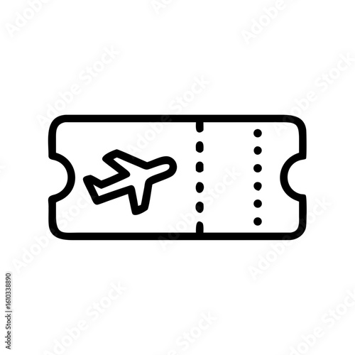 Travel pass icon featuring an airplane, representing flight tickets and access in a minimalistic design