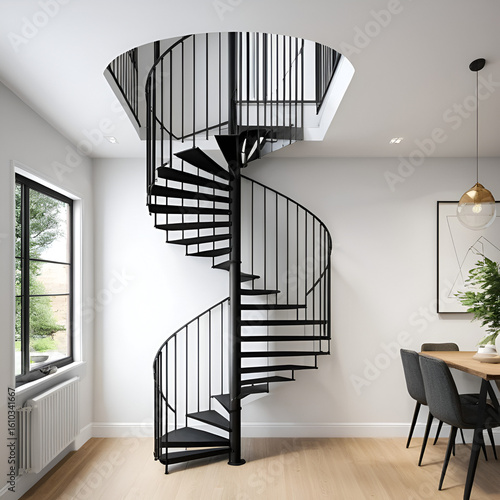 New spiral metal staircase