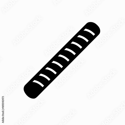Rebar icon in solid style representing reinforced construction material
