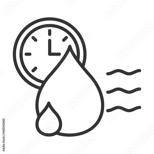 Drying Time Icon Outline Style. Vector Illustration Design