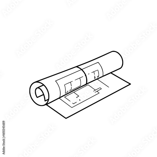 Architect Blueprint Icon Representing Building Design Plans